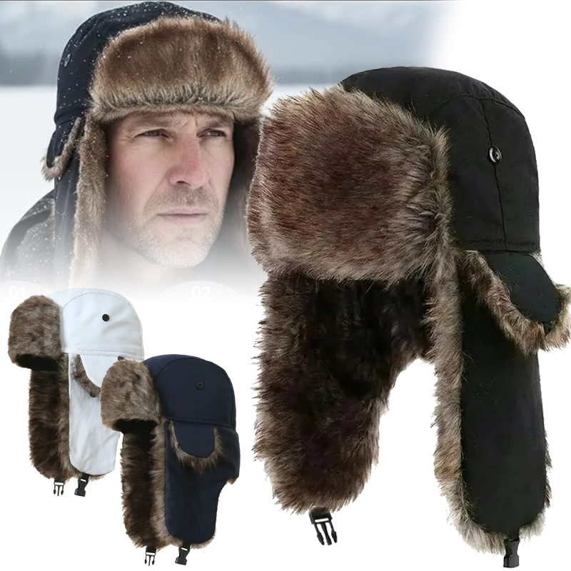 Trapper Hat Ear Flap - Unisex Winter Trapper Hat Waterproof Aviator